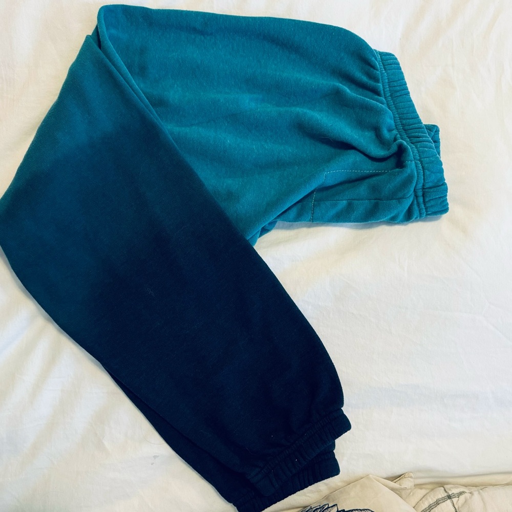 RARE Aviator Nation Navy/Teal Ombré Sweatpants (S)